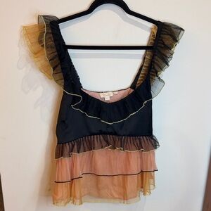 Anthropologie Let Me Be Chic Layered Ruffle Tank, L- Whimsigoth, Ballet, Fairy